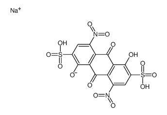 sodium hydrogen-9,10-dihydro-1,5-dihydroxy-4,8-dinitro-9,10-dioxoanthracene-2,6-disulphonate结构式