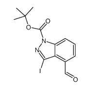 tert-butyl 4-formyl-3-iodoindazole-1-carboxylate结构式