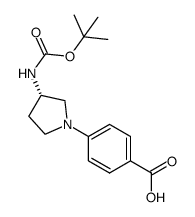 (S)-methyl 4-(3-(tert-butoxycarbonylamino)pyrrolidin-1-yl)benzoic acid Structure