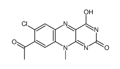 8-acetyl-7-chloro-10-methylbenzo[g]pteridine-2,4-dione结构式
