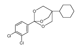 1-cyclohexyl-4-(3,4-dichlorophenyl)-3,5,8-trioxabicyclo[2.2.2]octane结构式