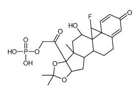 9-Fluoro-11beta,21-dihydroxy-16alpha,17-(isopropylidenedioxy)pregna-1,4-diene-3,20-dione 21-(dihydrogen phosphate)结构式