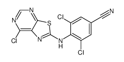 3,5-dichloro-4-(7-chloro-thiazolo[5,4-d]pyrimidin-2-ylamino)-benzonitrile结构式