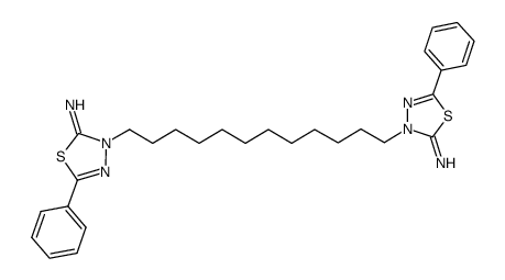 3,3-(1,12-dodecanediyl) bis-[5-phenyl-1,3,4-thiadiazol-2(3H)-imine]结构式