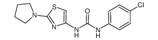 N-(4-chlorophenyl)-N'-(2-pyrrolidin-1-yl-1,3-thiazol-4-yl)urea结构式