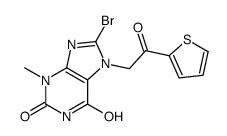 8-bromo-3-methyl-7-(2-oxo-2-thiophen-2-ylethyl)purine-2,6-dione Structure