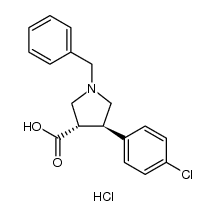 (3R,4S)-REL-1-BENZYL-4-(4-CHLOROPHENYL)PYRROLIDINE-3-CARBOXYLIC ACID HYDROCHLORIDE结构式