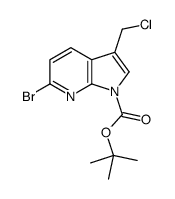 2-Methyl-2-propanyl 6-bromo-3-(chloromethyl)-1H-pyrrolo[2,3-b]pyr idine-1-carboxylate结构式