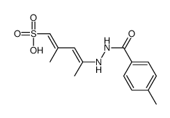 (1E,3E)-2-methyl-4-[2-(4-methylbenzoyl)hydrazinyl]penta-1,3-diene-1-sulfonic acid结构式