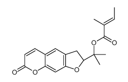 2-[(2R)-7-oxo-2,3-dihydrofuro[3,2-g]chromen-2-yl]propan-2-yl (E)-2-methylbut-2-enoate结构式