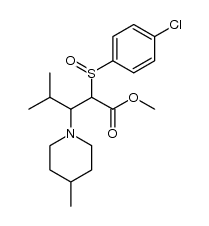 methyl 2-(p-chlorophenylsulphinyl)-4-methyl-3-(4-methylpiperidino)pentanoate Structure