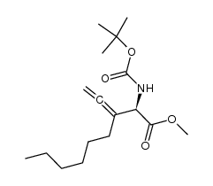 methyl (2R)-2-[(tert-butyloxycarbonyl)amino]-3-hexylpenta-3,4-dienoate结构式