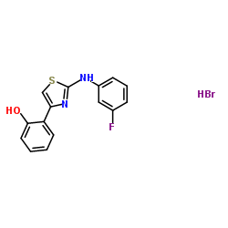 2-{2-[(3-Fluorophenyl)amino]-1,3-thiazol-4-yl}phenol hydrobromide (1:1)结构式