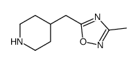 4-[(3-methyl-1,2,4-oxadiazol-5-yl)methyl]piperidine(SALTDATA: HCl)结构式
