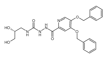 2-{[4,5-bis(benzyloxy)pyridin-2-yl]carbonyl}-N-[(2R)-2,3-dihydroxypropyl]hydrazinecarboxamide Structure