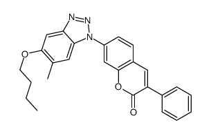 7-(5-butoxy-6-methylbenzotriazol-1-yl)-3-phenylchromen-2-one结构式