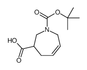 1-(叔丁氧基羰基)-2,3,4,7-四氢-1H-氮杂卓-3-羧酸结构式