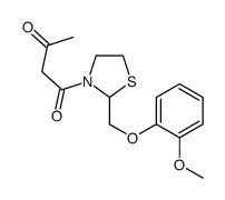 1-[2-[(2-methoxyphenoxy)methyl]thiazolidin-3-yl]butane-1,3-dione结构式