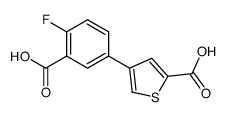 4-(3-carboxy-4-fluorophenyl)thiophene-2-carboxylic acid Structure