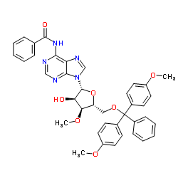 N-Benzoyl-5'-O-[bis(4-methoxyphenyl)(phenyl)methyl]-3'-O-methyladenosine结构式