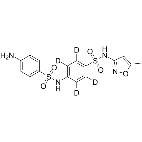 N-(4-Aminobenzenesulfonyl) Sulfamethoxazole-d4 Structure