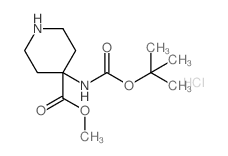 METHYL 4-((TERT-BUTOXYCARBONYL)AMINO)PIPERIDINE-4-CARBOXYLATE HYDROCHLORIDE structure