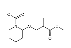 methyl 2-((3-methoxy-2-methyl-3-oxopropyl)thio)piperidine-1-carboxylate结构式