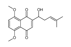 2-(1'-hydroxy-4'-methylpent-3'-en-1'-yl)-5,8-dimethoxy-1,4-naphthaquinone结构式