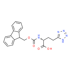 (R)-2-((((9H-芴-9-基)甲氧基)羰基)氨基)-4-(1H-四唑-5-基)丁酸结构式