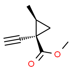 Cyclopropanecarboxylic acid, 1-ethynyl-2-methyl-, methyl ester, cis- (9CI) Structure