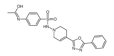 N-[4-[[4-(5-phenyl-1,3,4-oxadiazol-2-yl)-3,6-dihydro-2H-pyridin-1-yl]sulfamoyl]phenyl]acetamide结构式
