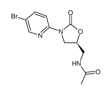 N-[5(S)-3-(5-bromopyridin-2-yl)-2-oxooxazolidin-5-ylmethyl]acetamide结构式