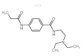 Benzamide,N-[2-(diethylamino)ethyl]-4-[(1-oxopropyl)amino]-, hydrochloride (1:1) structure