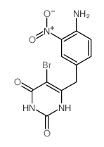 2,4(1H,3H)-Pyrimidinedione,6-[(4-amino-3-nitrophenyl)methyl]-5-bromo- Structure