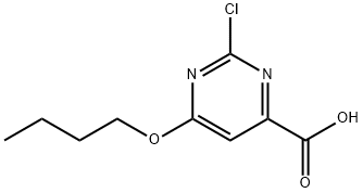 6-丁氧基-2-氯嘧啶-4-羧酸结构式