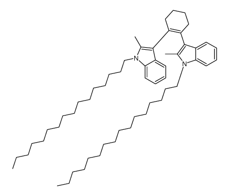 1,2-BIS(1-HEXADECYL-2-METHYL-1H-INDOL-3-YL)CYCLOHEX-1-ENE结构式