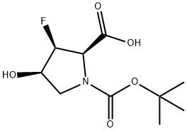 (2R,3S,4R)-1-Boc-3-fluoro-4-hydroxypyrrolidine-2-carboxylic Acid Structure