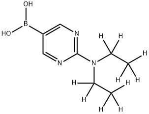 (2-(bis(ethyl-d5)amino)pyrimidin-5-yl)boronic acid结构式