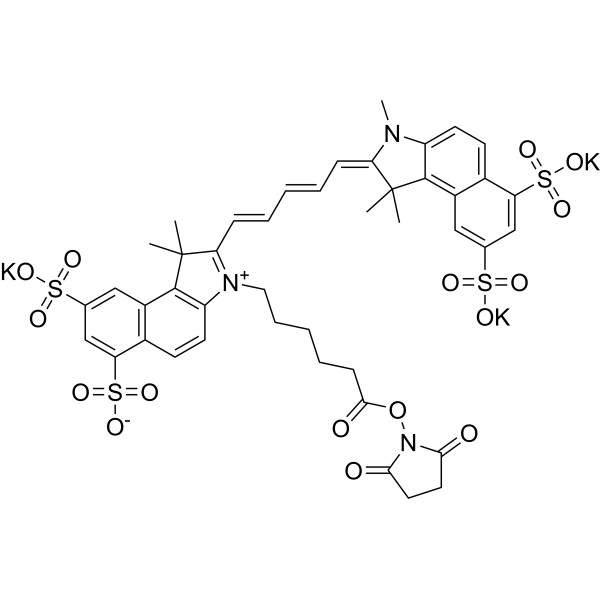 Sulfo-Cyanine5.5 NHS ester tripotassium structure