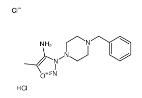 3-(4-benzylpiperazin-1-yl)-5-methyloxadiazol-3-ium-4-amine,chloride,hydrochloride结构式