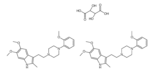 (2R,3R)-2,3-dihydroxybutanedioic acid,5,6-dimethoxy-3-[2-[4-(2-methoxyphenyl)piperazin-1-yl]ethyl]-2-methyl-1H-indole Structure