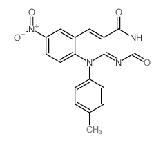 7-硝基-10-对甲苯嘧啶并[4,5-b]喹啉-2,4(3H,10H)-二酮结构式