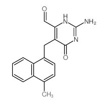 4-Pyrimidinecarboxaldehyde,2-amino-1,6-dihydro-5-[(4-methyl-1-naphthalenyl)methyl]-6-oxo- Structure