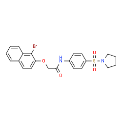 2-[(1-bromonaphthalen-2-yl)oxy]-N-[4-(pyrrolidin-1-ylsulfonyl)phenyl]acetamide结构式