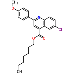 Heptyl 6-chloro-2-(4-methoxyphenyl)-4-quinolinecarboxylate结构式