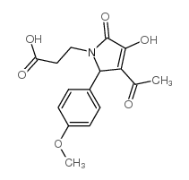 3-[3-Acetyl-4-hydroxy-2-(4-methoxy-phenyl)-5-oxo-2,5-dihydro-pyrrol-1-yl]-propionic acid structure