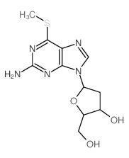 9H-Purin-2-amine, 9-(2-deoxy-.beta.-D-erythro-pentofuranosyl)-6-(methylthio)-, hemihydrate picture