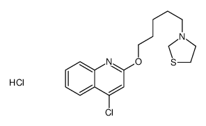 3-[5-(4-chloroquinolin-2-yl)oxypentyl]-1,3-thiazolidine,hydrochloride Structure