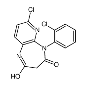 7-chloro-5-(2-chlorophenyl)-1,3-dihydro-2H-pyrido[3,2-b]-1,4-diazepin-2-one 4-oxide Structure
