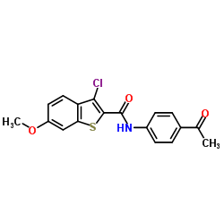 N-(4-Acetylphenyl)-3-chloro-6-methoxy-1-benzothiophene-2-carboxamide结构式